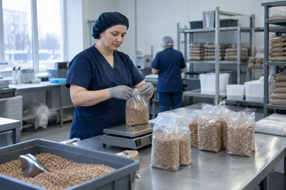 Упаковка и фасовка товара на линии